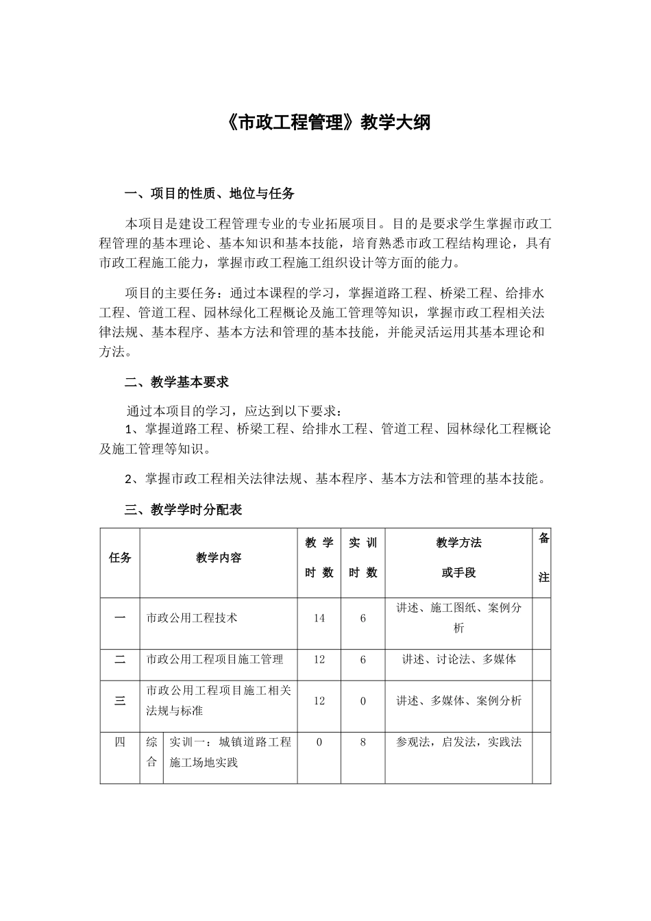 《市政工程管理》教学大纲_第1页