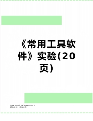 《常用工具软件》实验