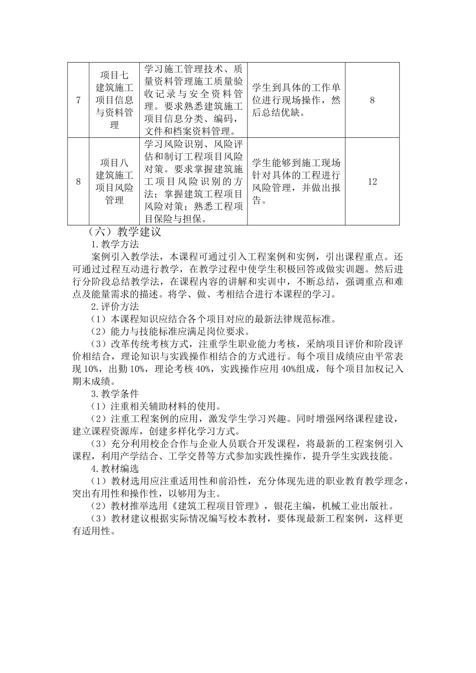 《建筑工程项目管理》课程标准_第3页