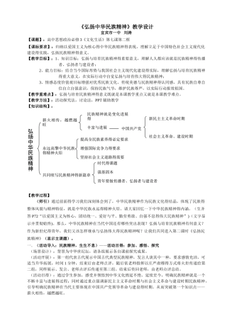 《弘扬中华民族精神》教学设计