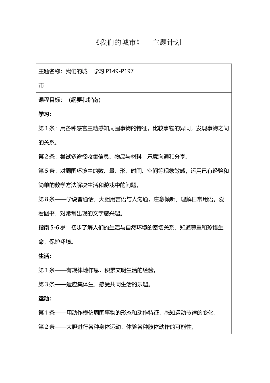 《我们的城市》主题计划_第2页