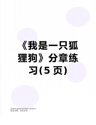 《我是一只狐狸狗》分章练习