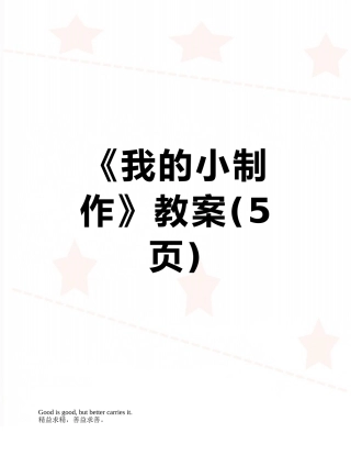 《我的小制作》教案