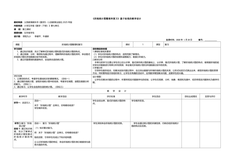 《折线统计图整理和复习》教学设计_第2页