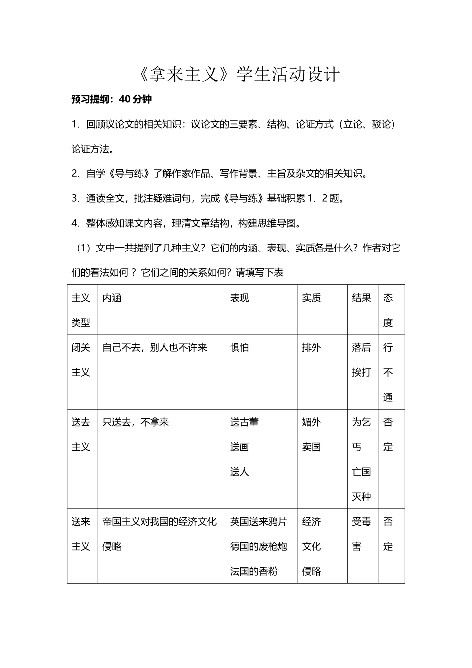 《拿来主义》导学设计_第2页