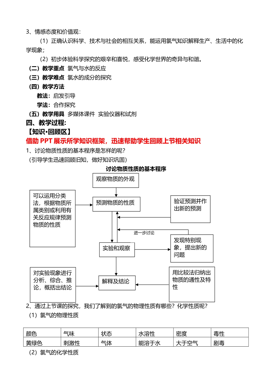 《探究氯气与水的反应》教案_第3页