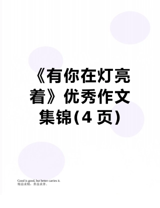 《有你在灯亮着》优秀作文集锦