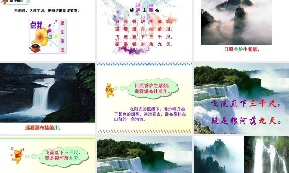 《望庐山瀑布》专题培训课件