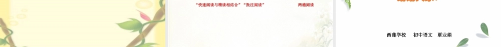 《朝花夕拾》整本书阅读指导建议-西早专题培训课件
