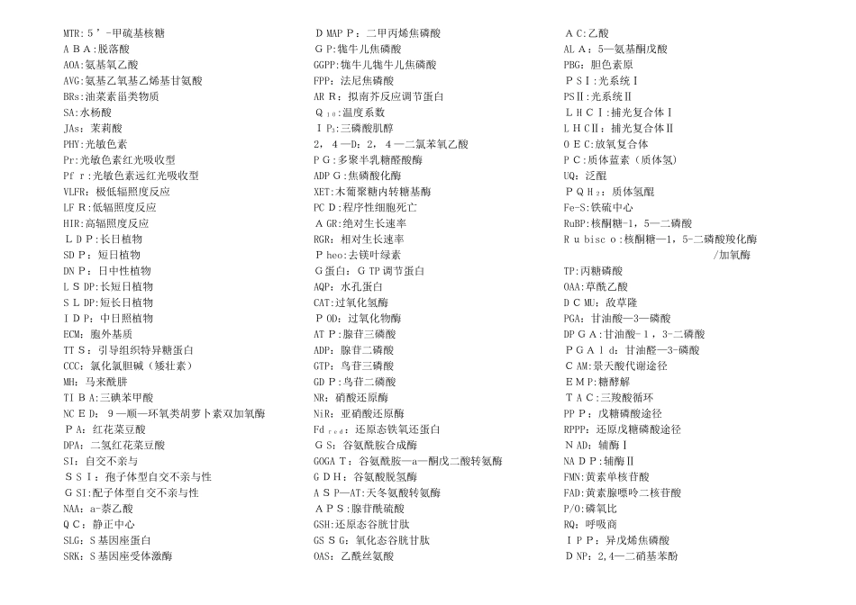 《植物生理学》英文缩写_第2页