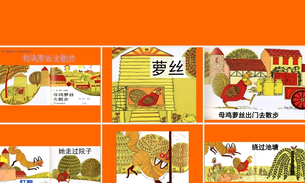 《母鸡萝丝去散步》专题培训课件