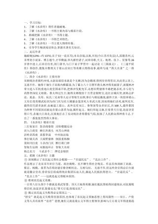 《水浒传》名著导读常见考点