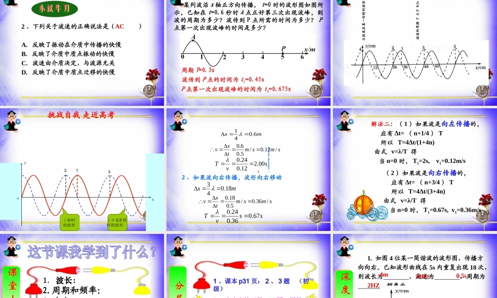 《波长频率和波速》专题培训课件
