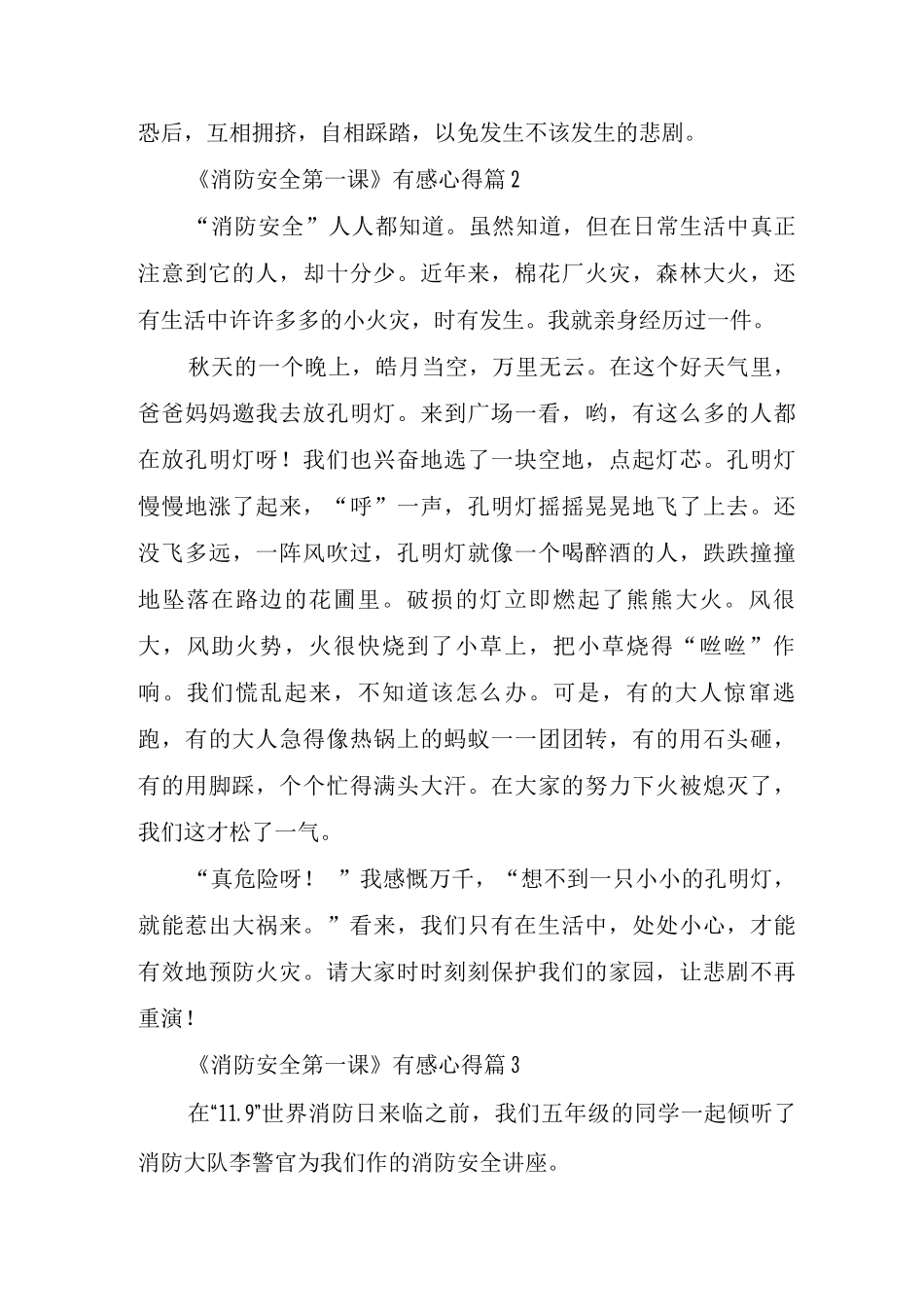 《消防安全第一课》有感心得8篇_第2页