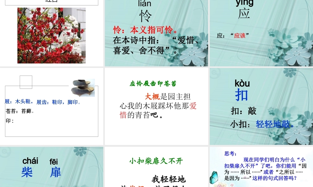 《游园不值》专题培训课件