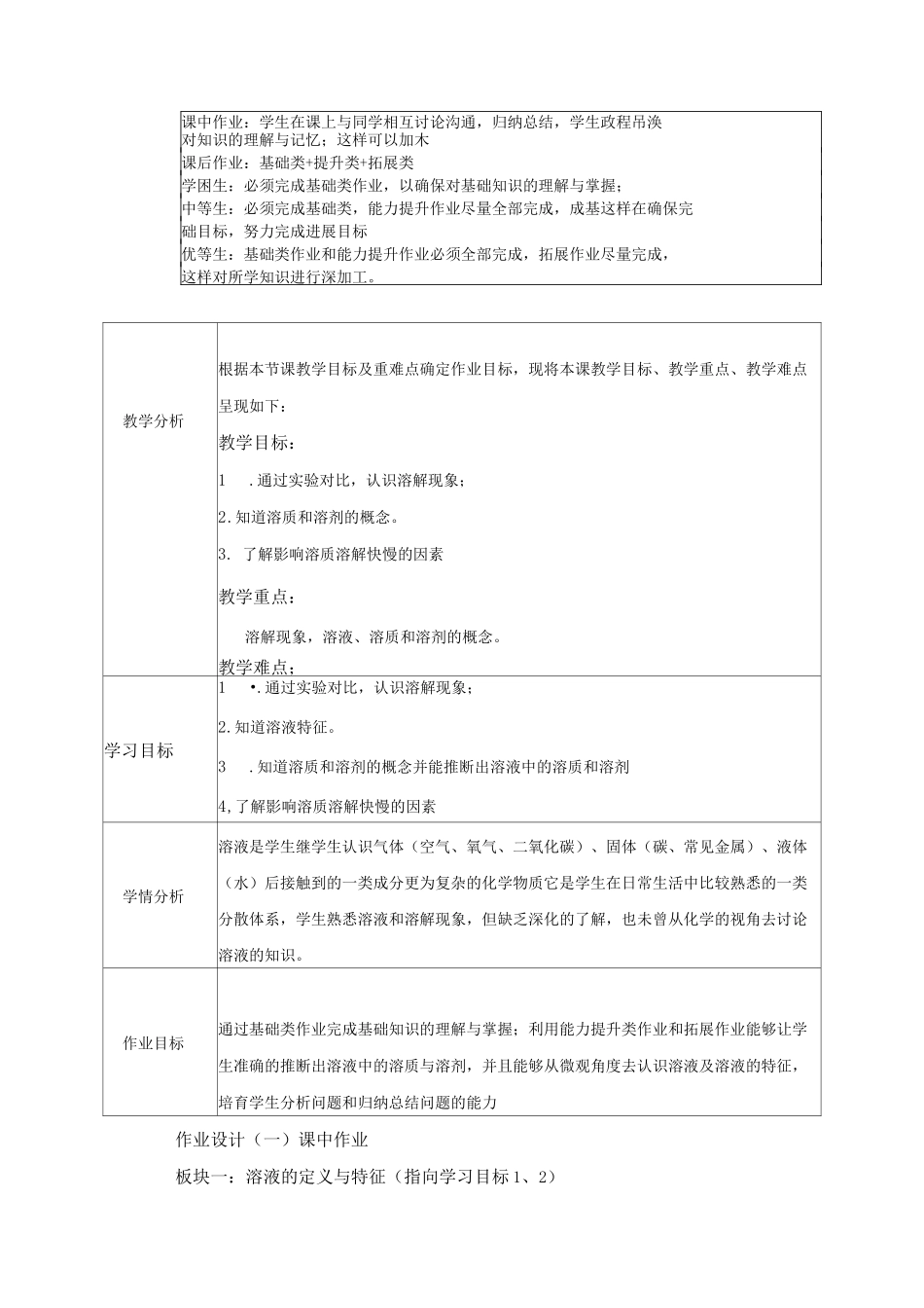 《溶解与乳化》第一课时作业设计_第2页