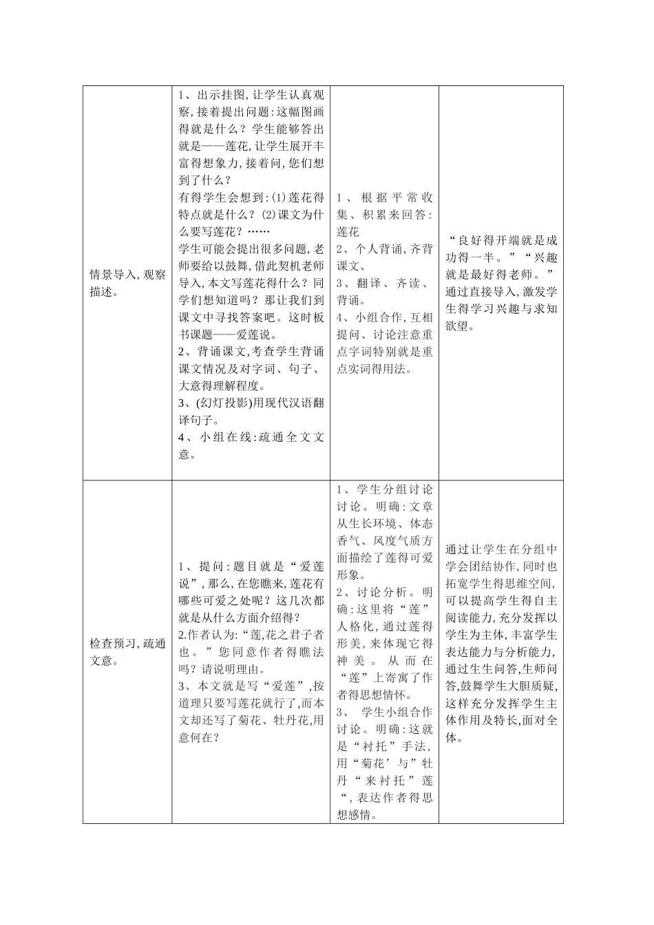 《爱莲说》教学设计方案_第3页