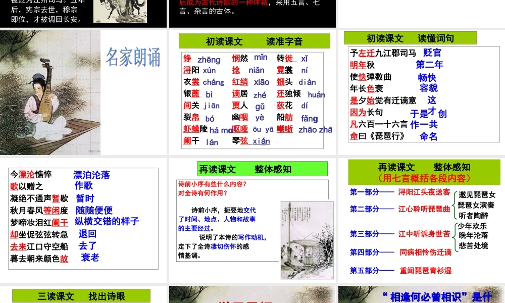 《琵琶行》获奖专题培训课件