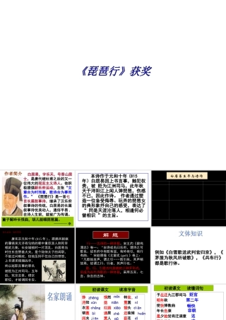 《琵琶行》获奖专题培训课件
