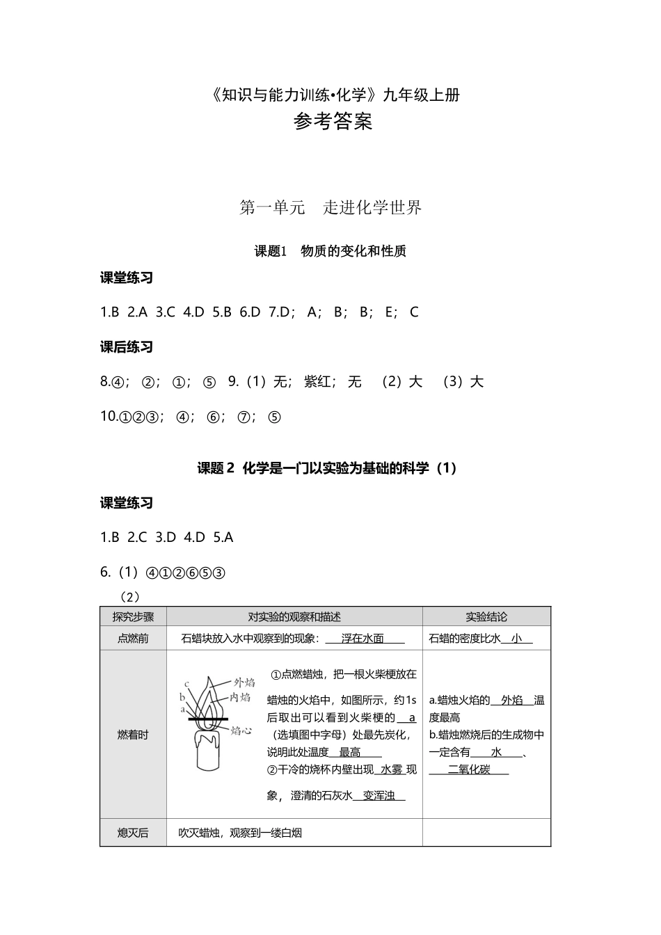 《知识与能力训练化学》九上答案_第2页