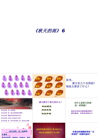 《秋天的雨》6专题培训课件