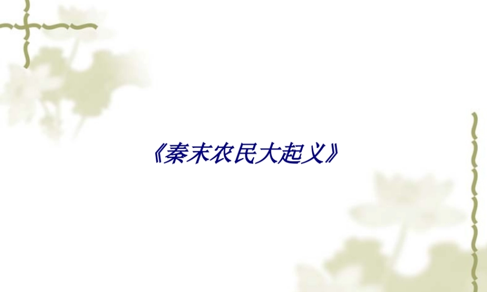 《秦末农民大起义》专题培训课件