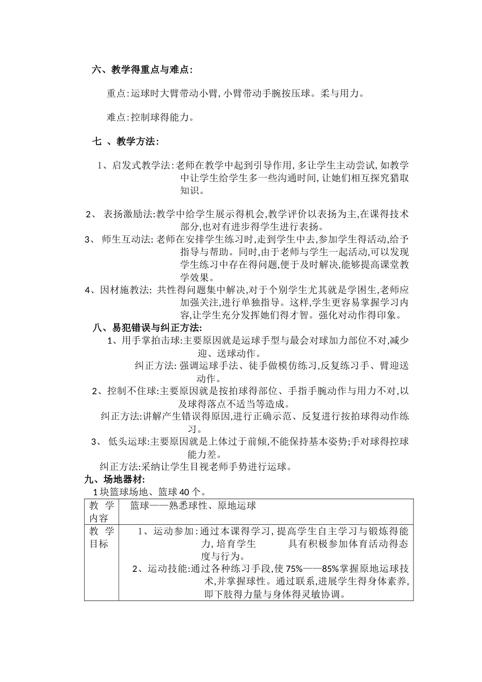 《篮球：熟悉球性、原地运球》教案_第2页
