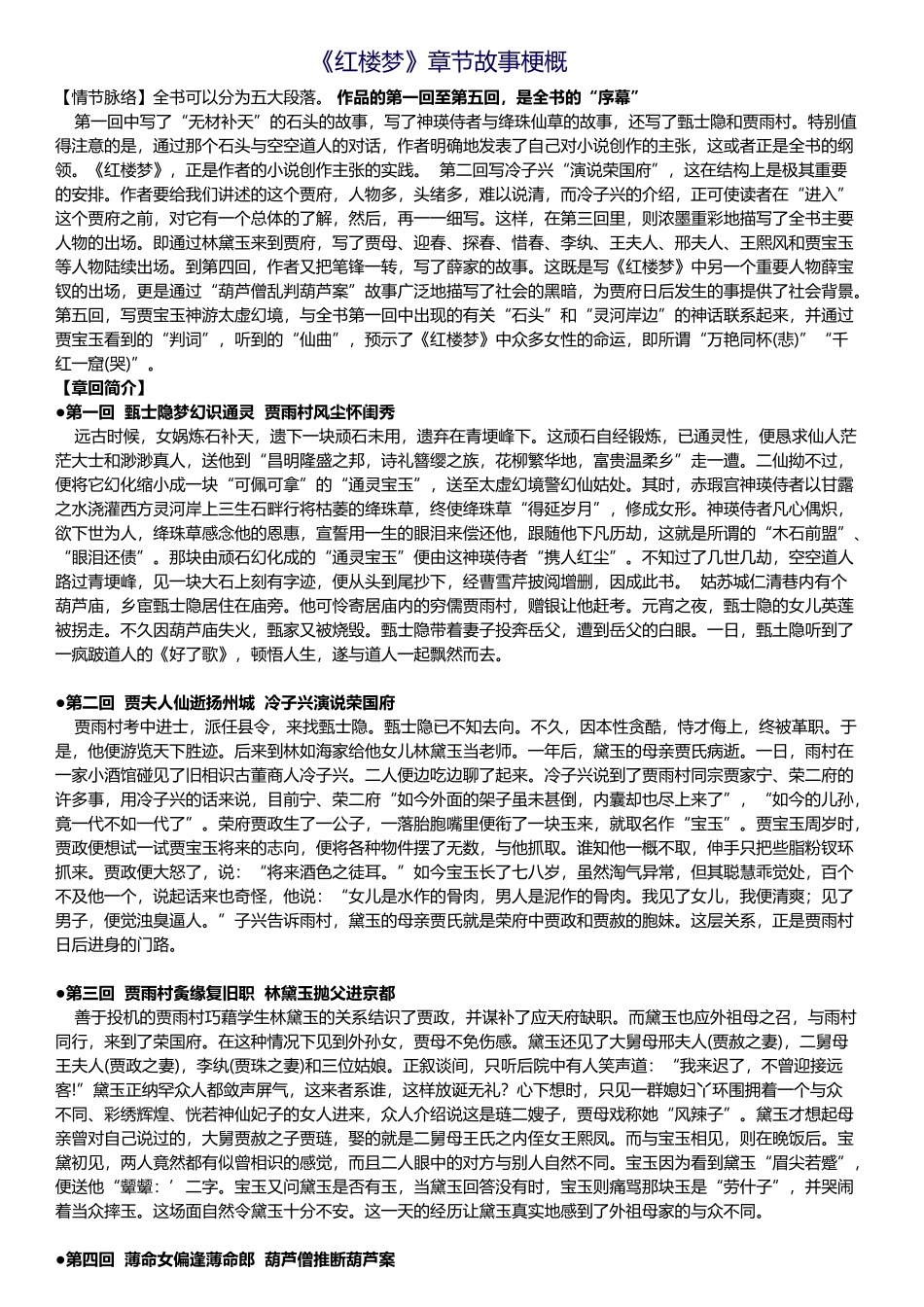 《红楼梦》高考必看章回介绍大全_第2页