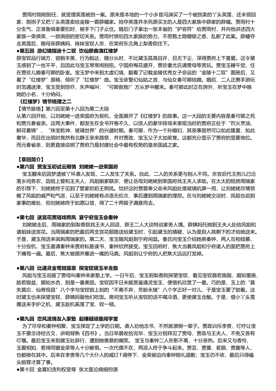 《红楼梦》高考必看章回介绍大全_第3页