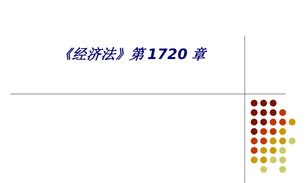 《经济法》第1720章专题培训课件