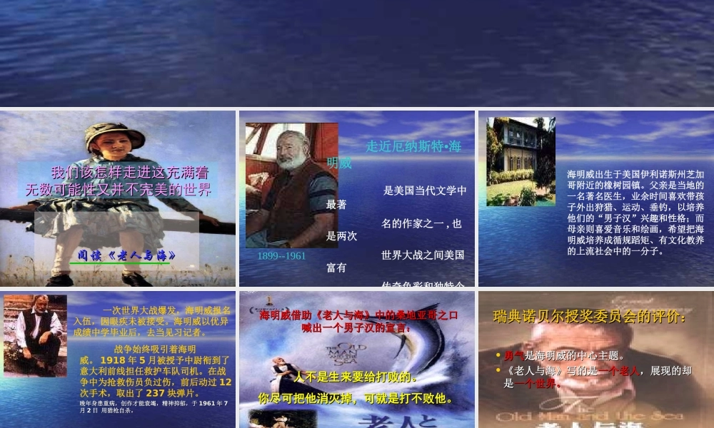 《老人和海》欣赏专题培训课件