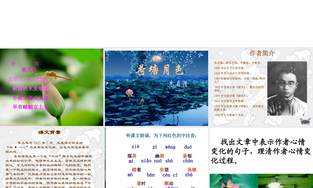 《荷塘月色》自设专题培训课件