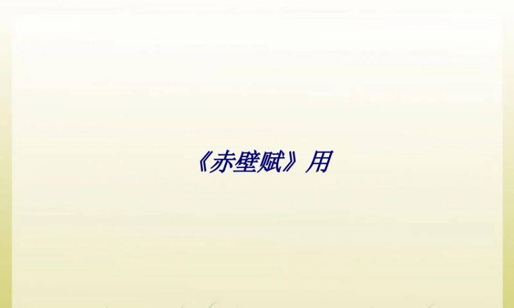 《赤壁赋》用专题培训课件