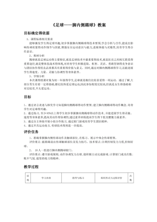 《足球——脚内侧踢球》教案