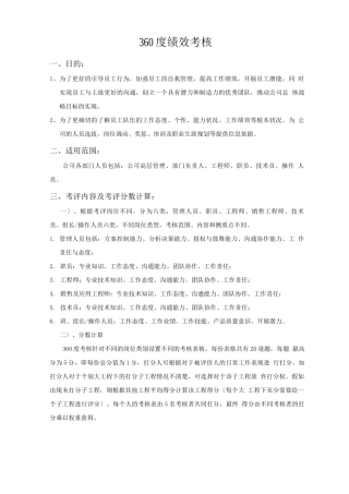 【360度考核工具】360度绩效考核方案