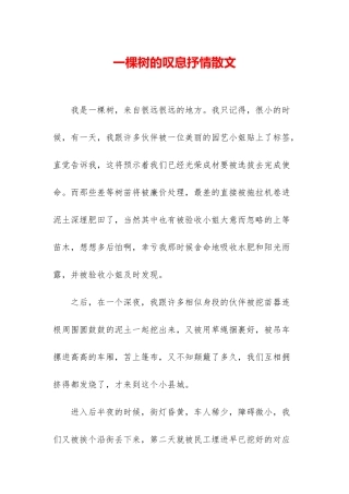 一棵树的叹息抒情散文
