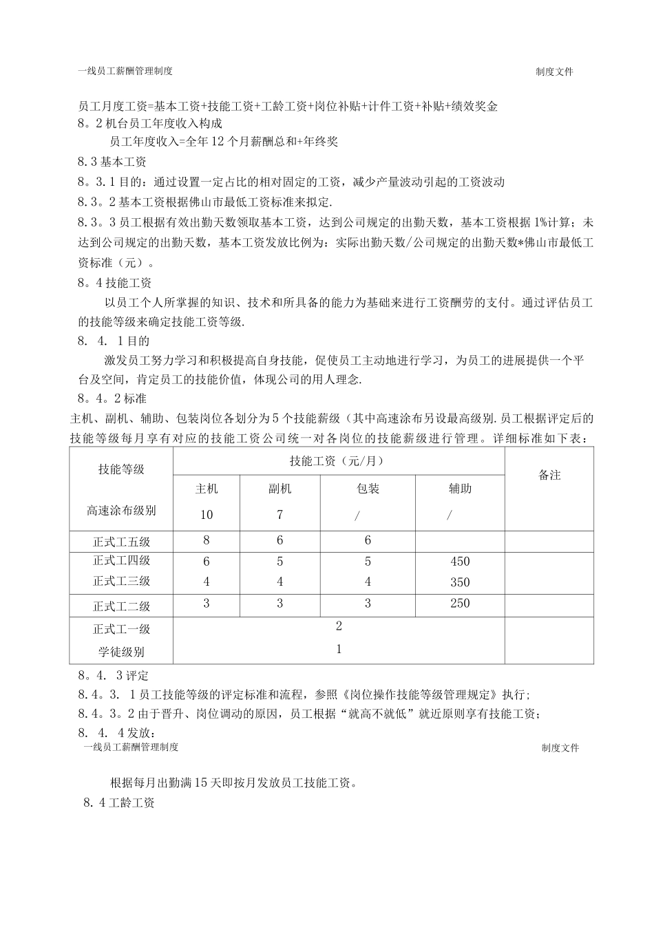 一线员工薪酬管理制度_第3页