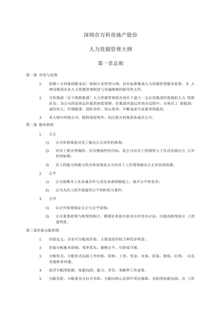 万科-人力资源管理大纲-9页