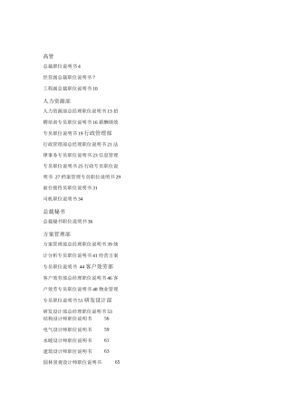 万科集团房地产公司岗位说明书.