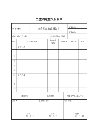 三查四定表格