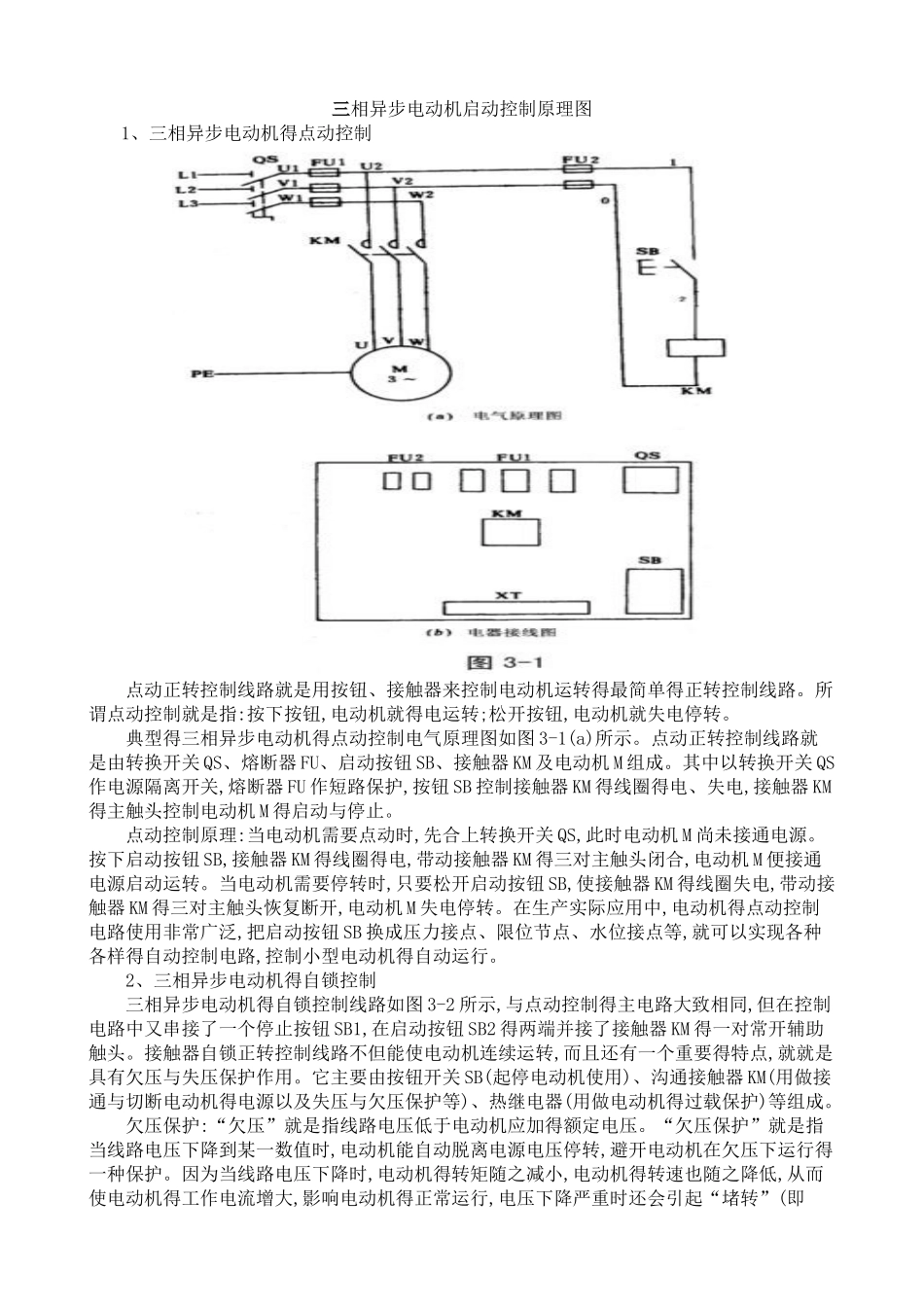 三相异步电动机启动控制原理及接线图_第1页