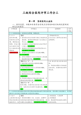 三级医院评审任务分解与支撑材料目录