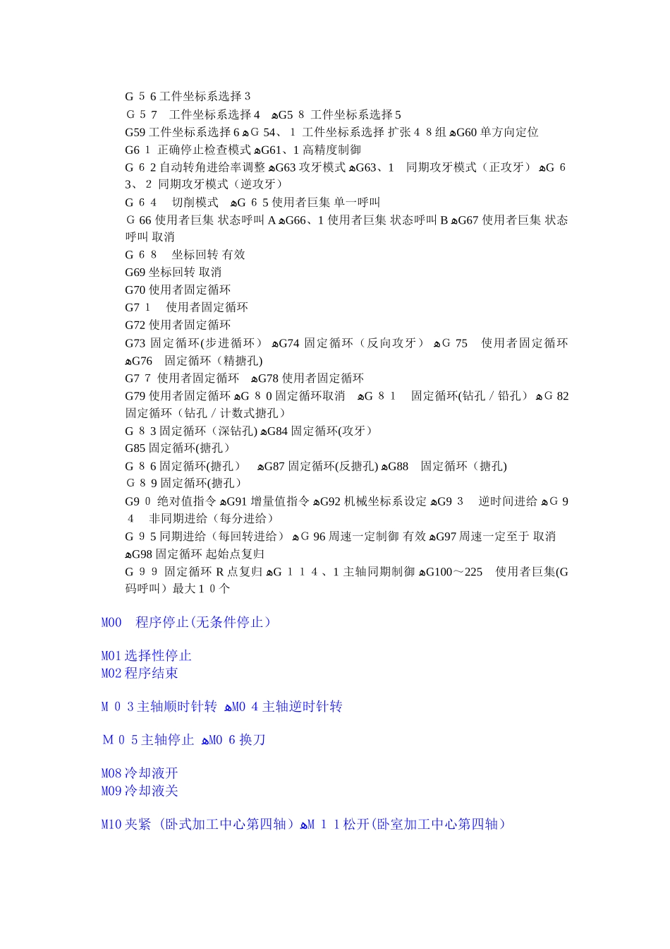 三菱数控系统G代码M代码大全_第2页