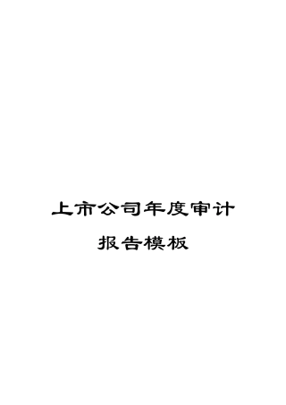 上市公司年度审计报告模板