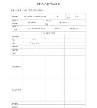 上机实习运行记录表.