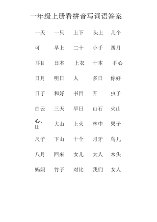 一级上百词答案