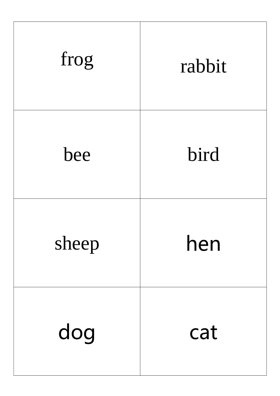 上海牛津版小学一年级英语下册单词卡片_第2页