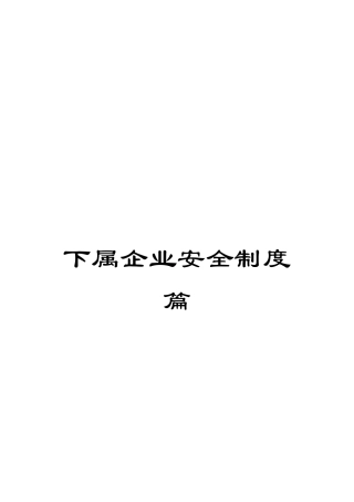 下属企业安全制度篇