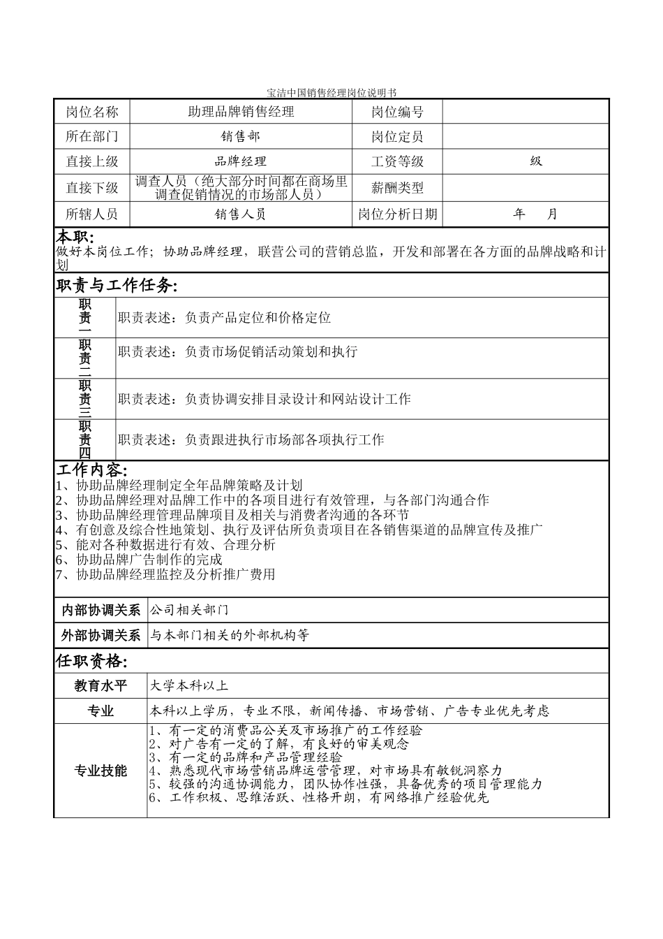 不同企业同一岗位说明书_第3页