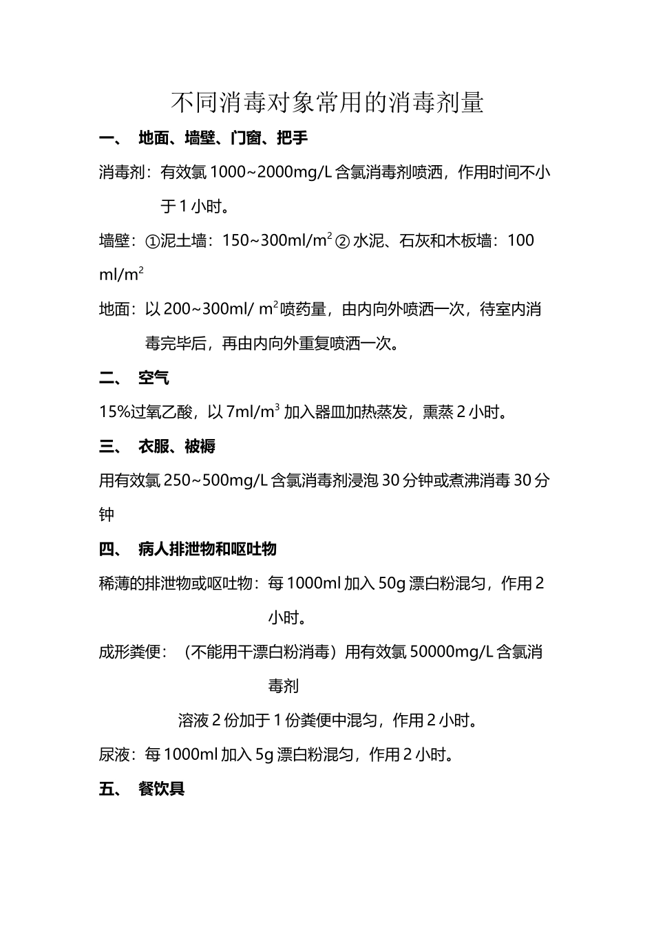 不同消毒对象常用的消毒剂量_第2页